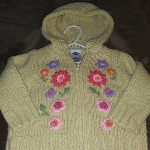 Old Navy Wool Blend Zip Up Hoodie Sweater Cardigan